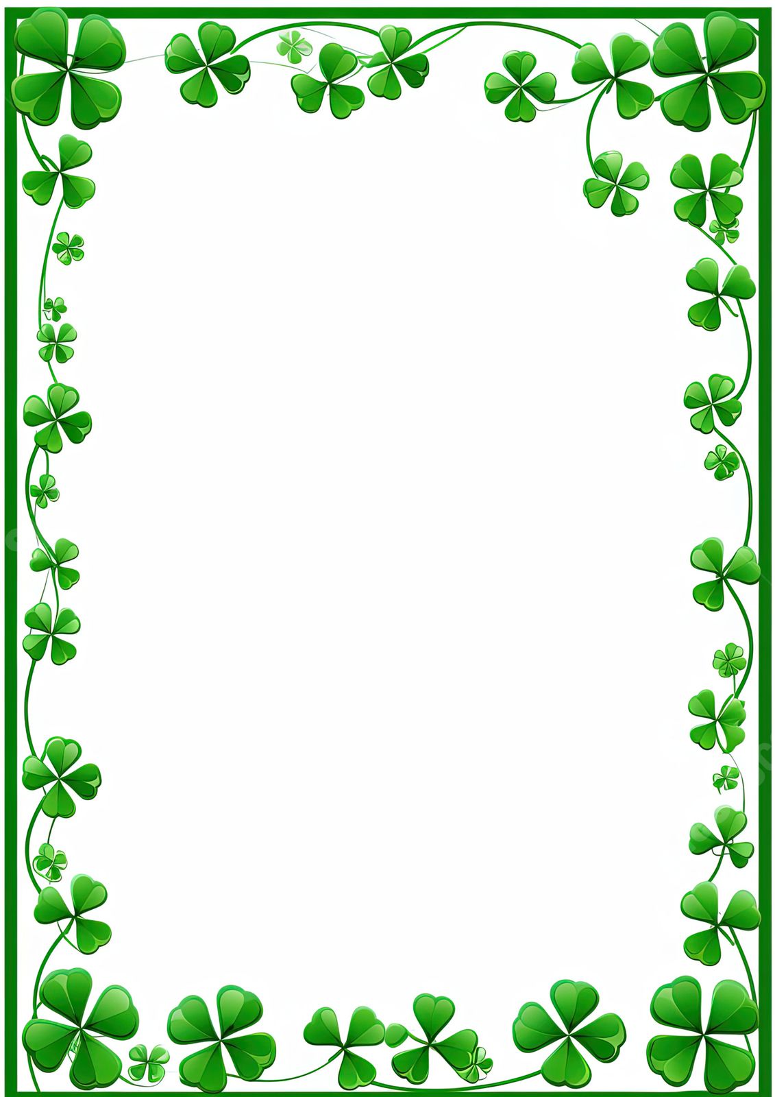 blank shamrock border word template