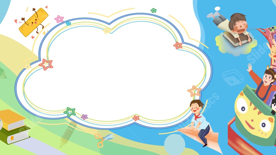 blue child train learn cartoon kids powerpoint background