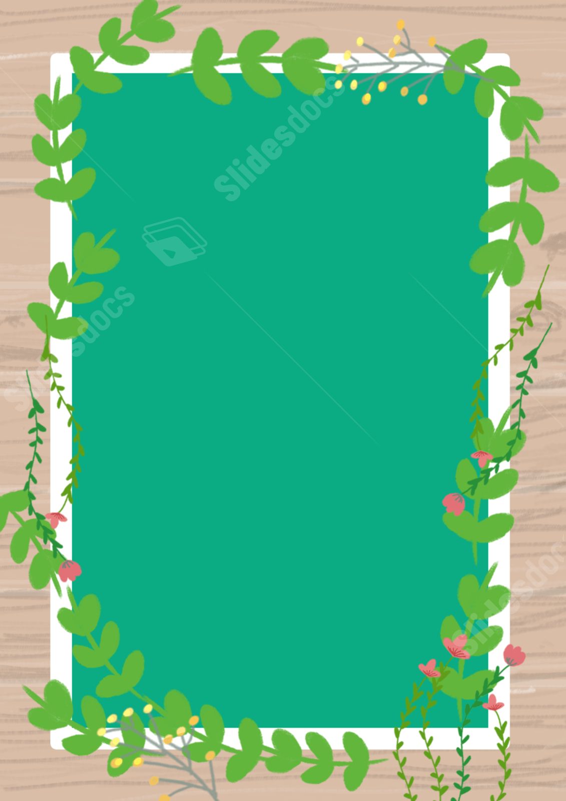 board for exhibiting green items page border background word template