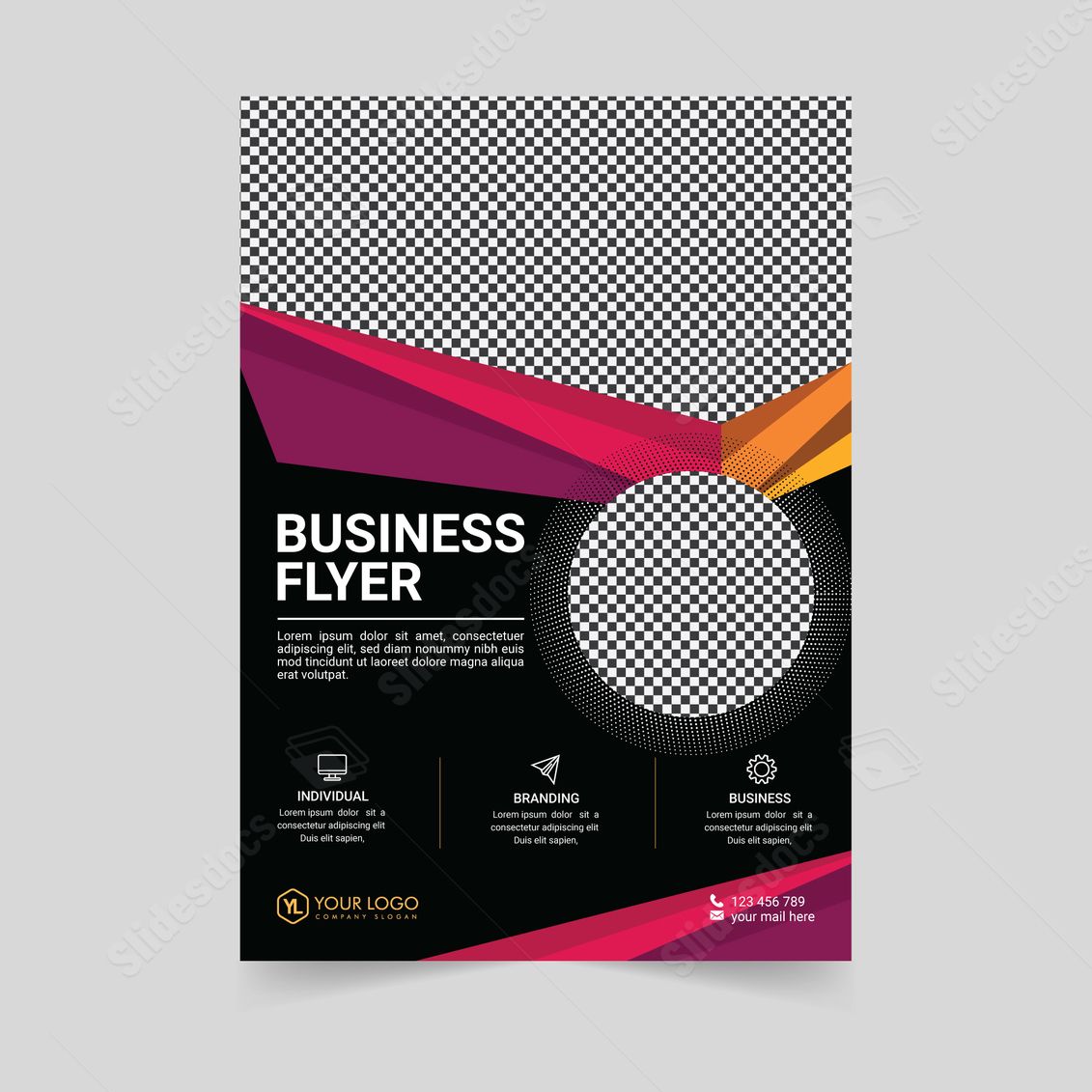 brand branding corporate elegant abstract word template