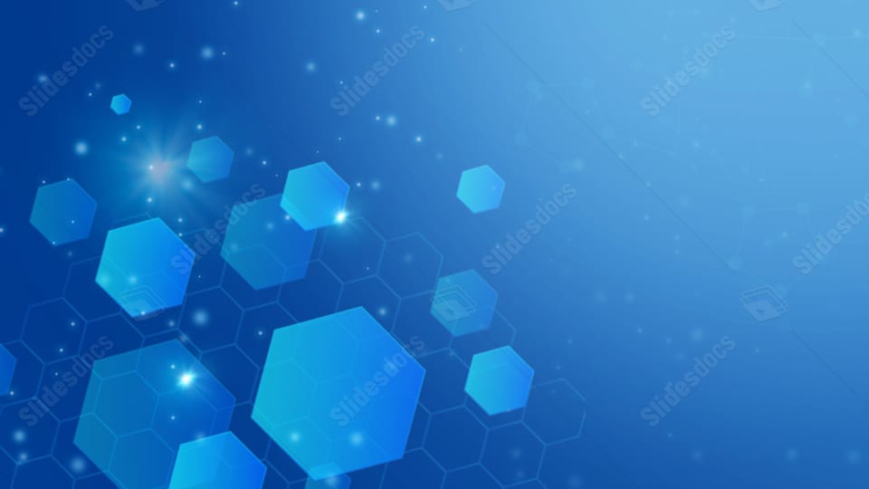 Business Abstract Hexagon Design with Blue Honeycomb Pattern powerpoint background
