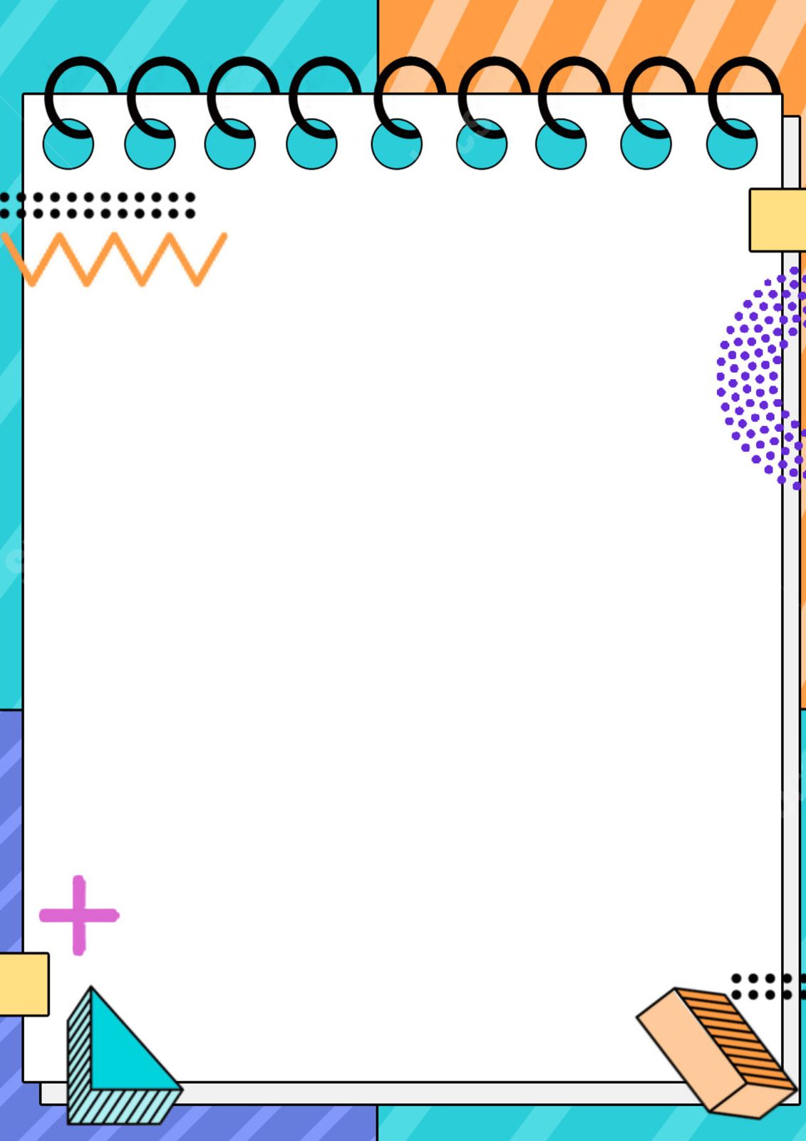 cartoon book with contrasting map in fresh blue and white stripes page border background word template