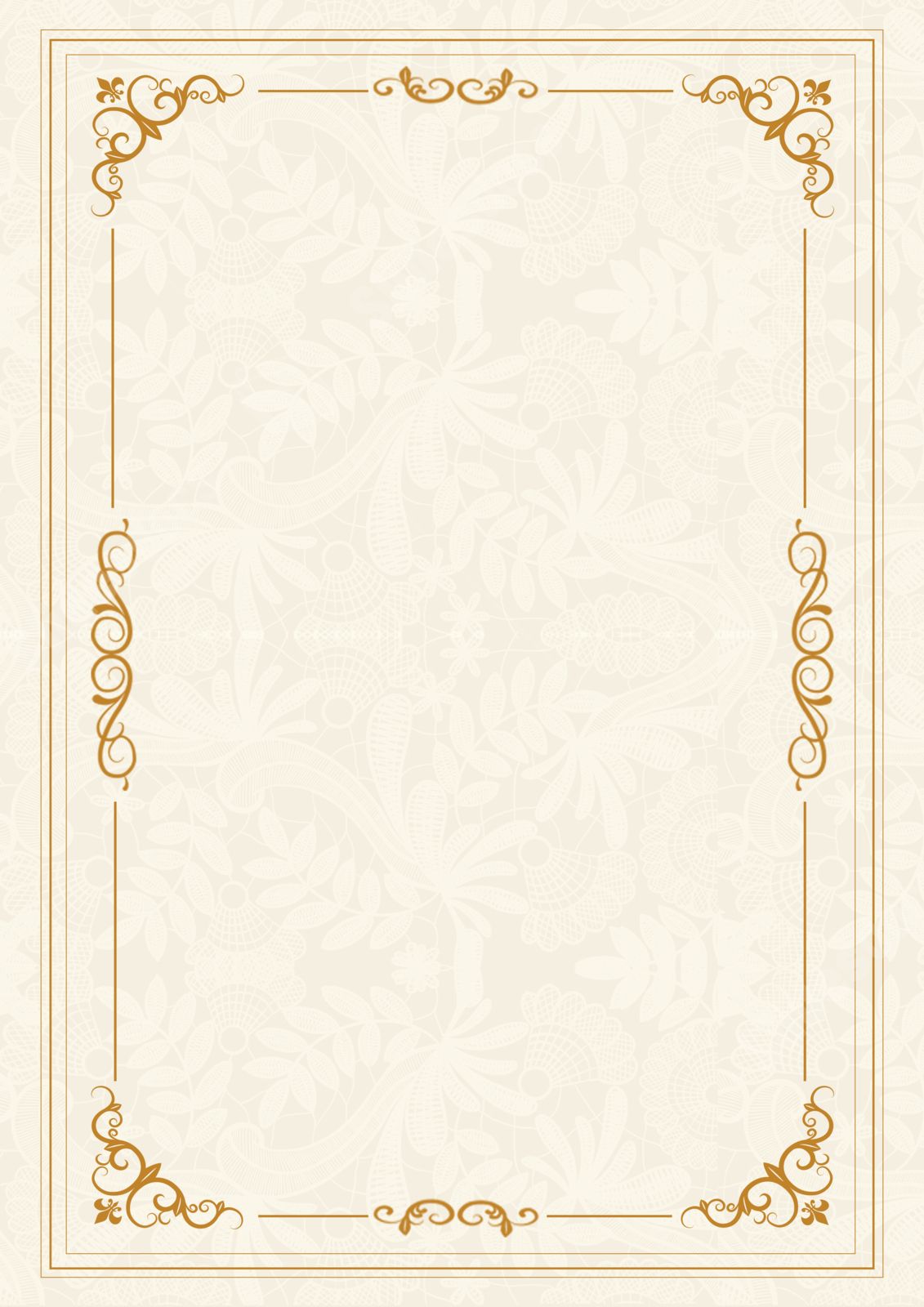 clean and simple yellow page border background word template