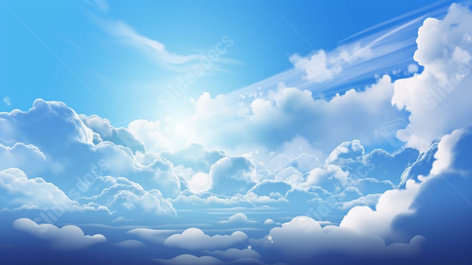 Fondo Cielo Despejado Nubes Blancas Cielo Azul para Power Point