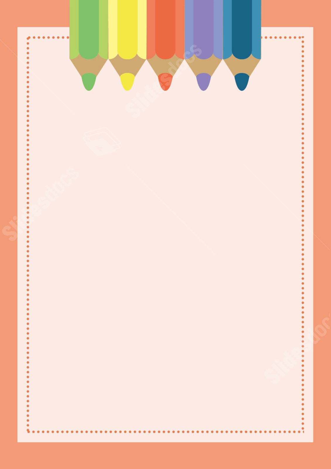 Fondo Diseño De Lápiz De Color Para El De Dibujos Animados Borde