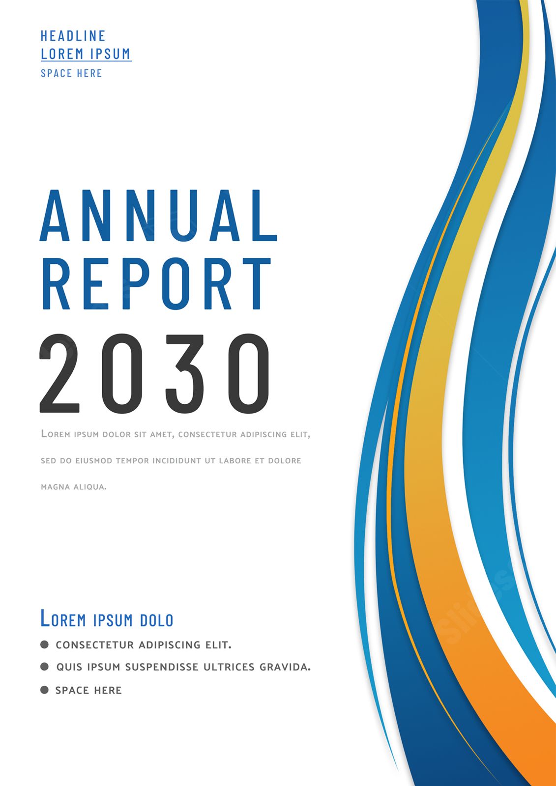 corporate business report brochure cover page word template -page 0