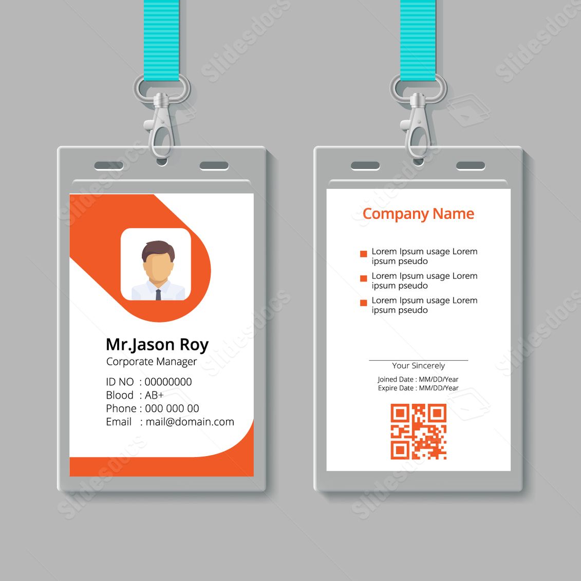 Corporate ID Card Design with Round and Shaped Base ID Card word template