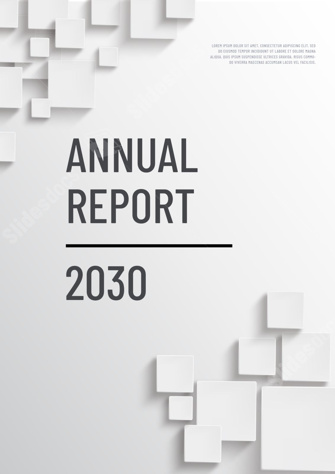 cover page of the annual corporate report word template