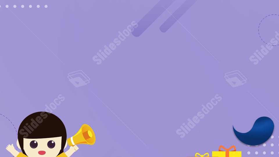 creative business cute lovely cartoon purple powerpoint background