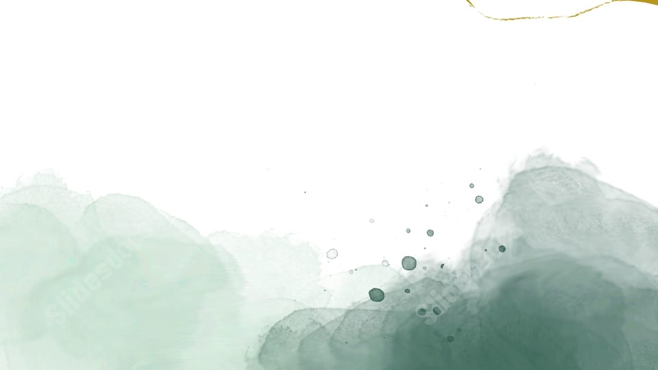 cute business creative dark green cartoon watercolor powerpoint background