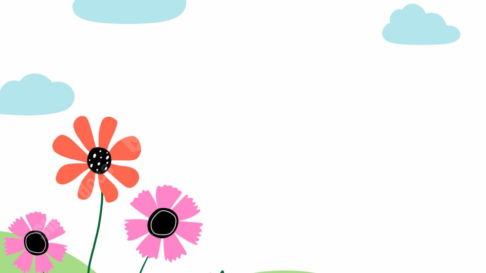 cute cartoon white garden week flower powerpoint background
