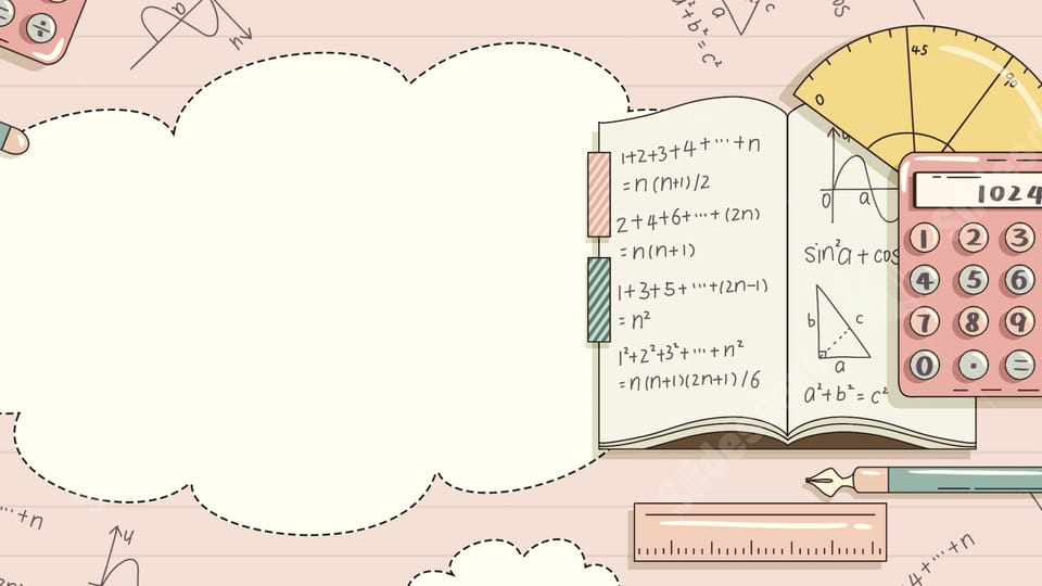 education cute mathematics notebook ruler pink powerpoint background