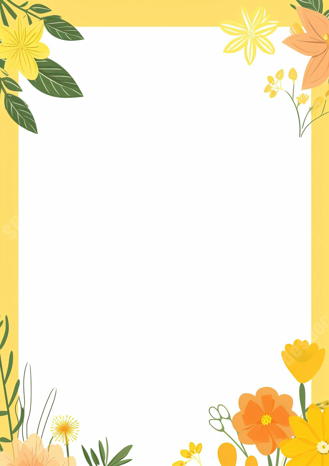 empty frame flowers background word template