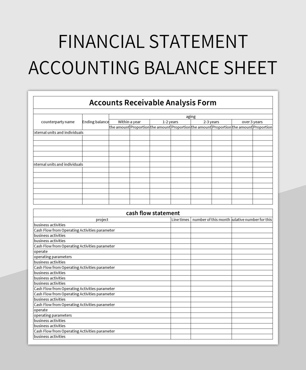 Financial Statement Accounting Balance Sheet excel template