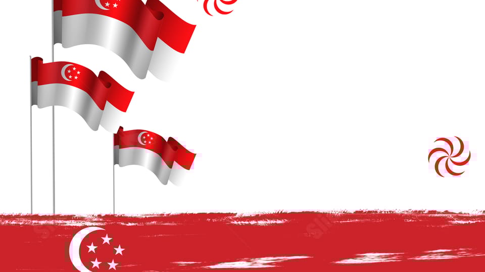 flag cartoon festival singapore national day white cute powerpoint background