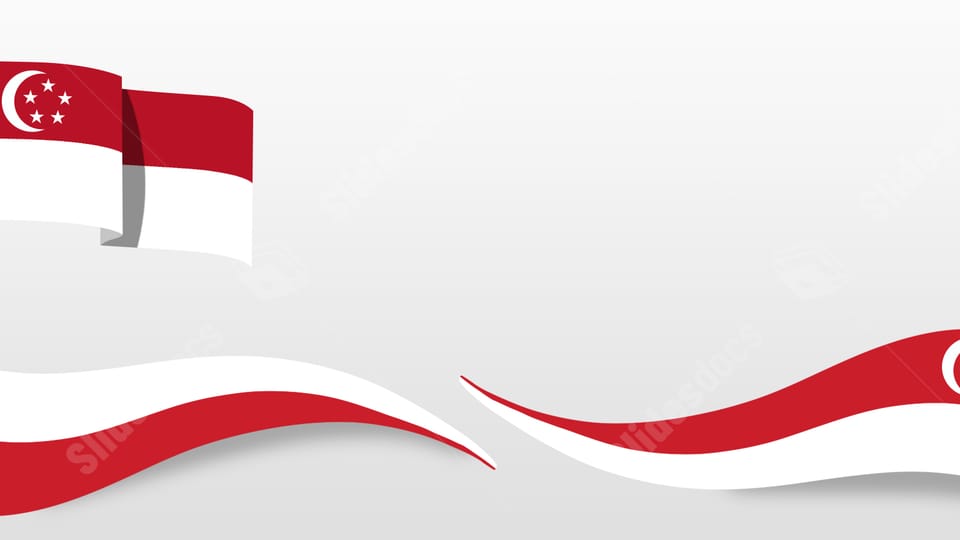 flag colorful singapore national day white cartoon style festival powerpoint background