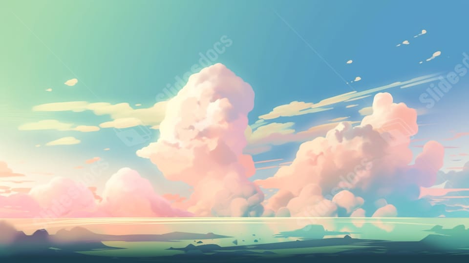 Floating clouds creative illustration cartoon cute sky powerpoint background