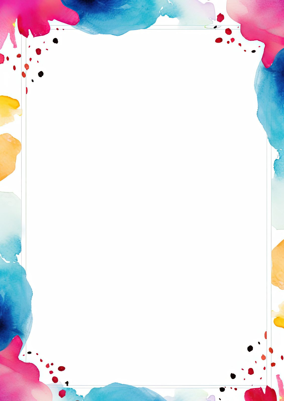 floral border colorful blank space word template