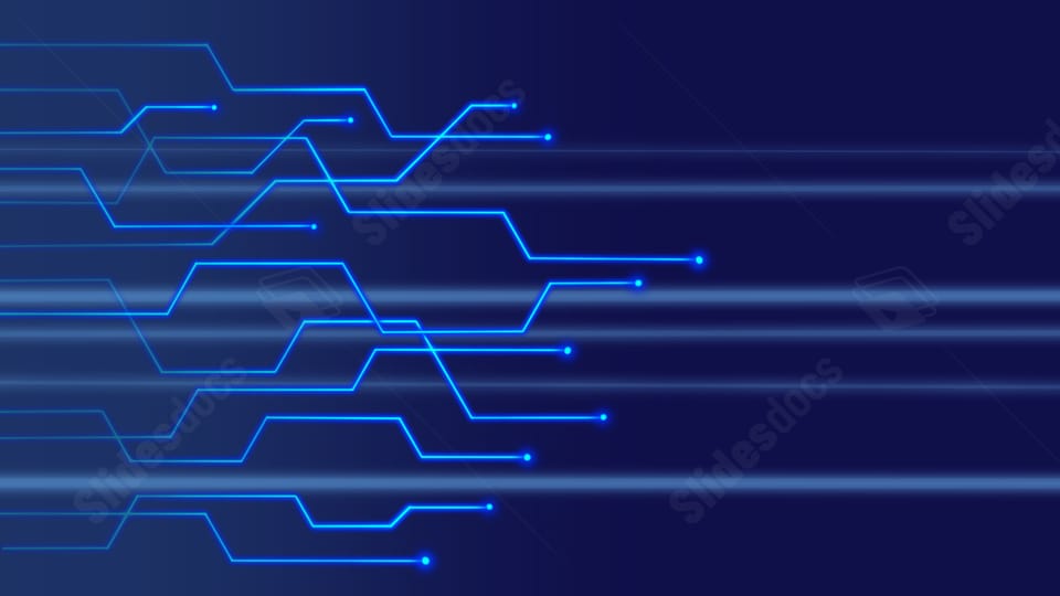 gradient abstract blue business circuit technology powerpoint background