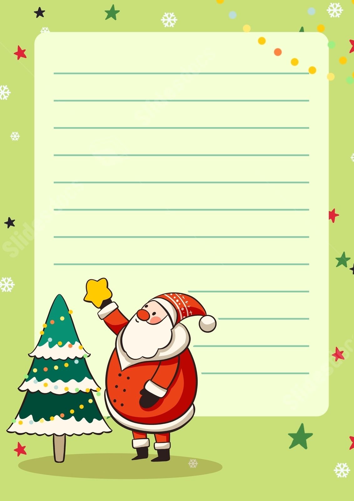 Fondo Papel Con Membrete De Navidad Verde Borde