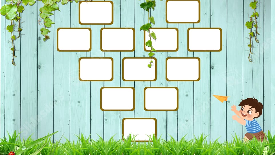green cloud glitter grass photo frame kindergarten kids powerpoint background