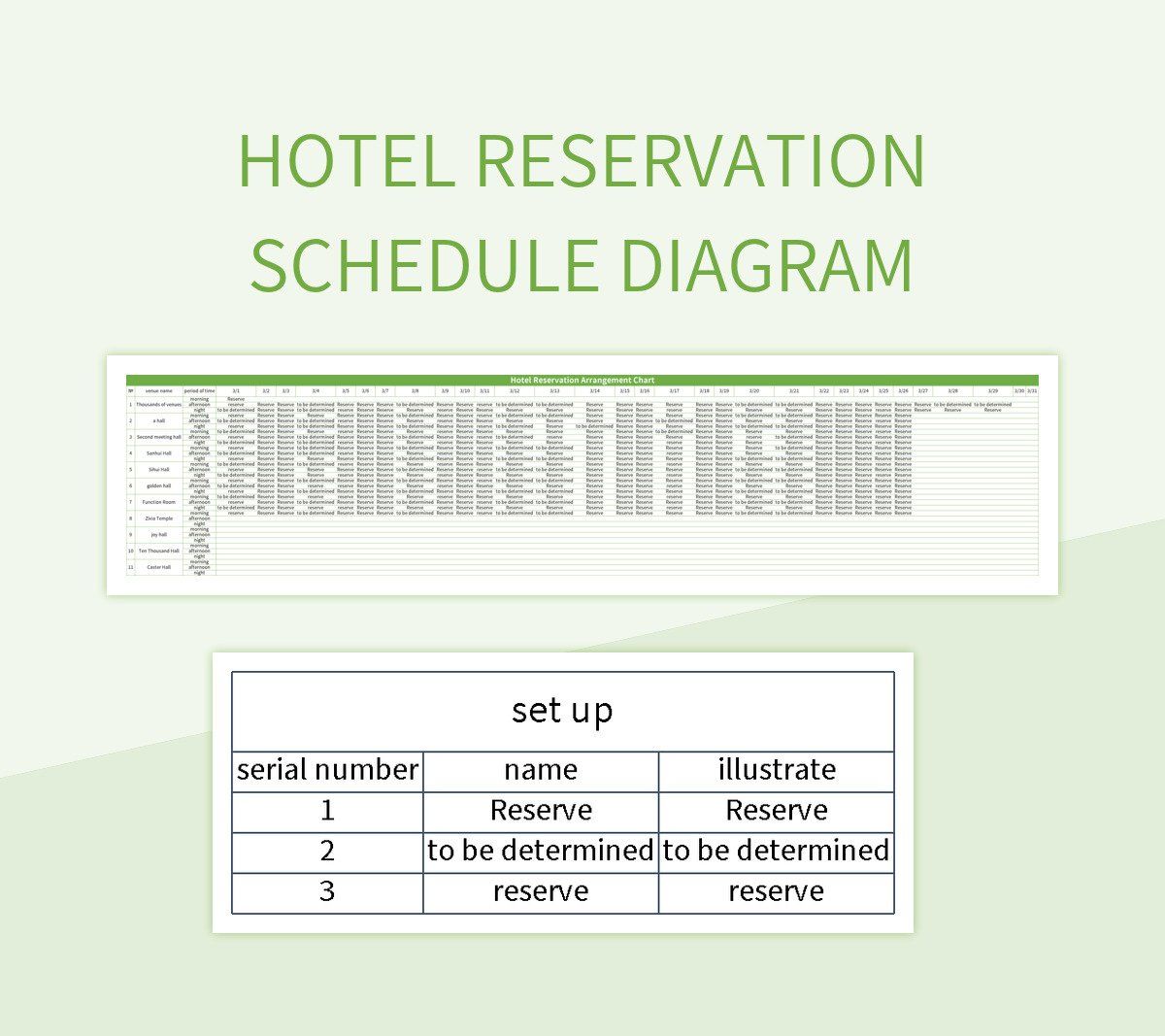 hotel reservation schedule diagram excel template