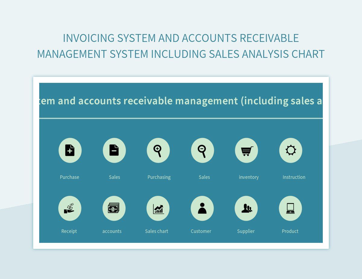 Invoicing system and accounts receivable management system including sales analysis chart excel template