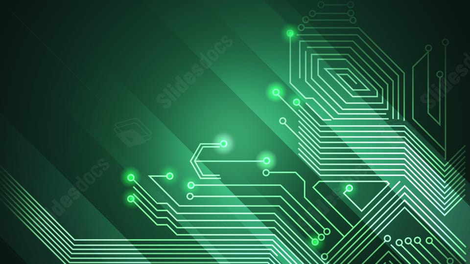 light green technology business abstract green electronics powerpoint background