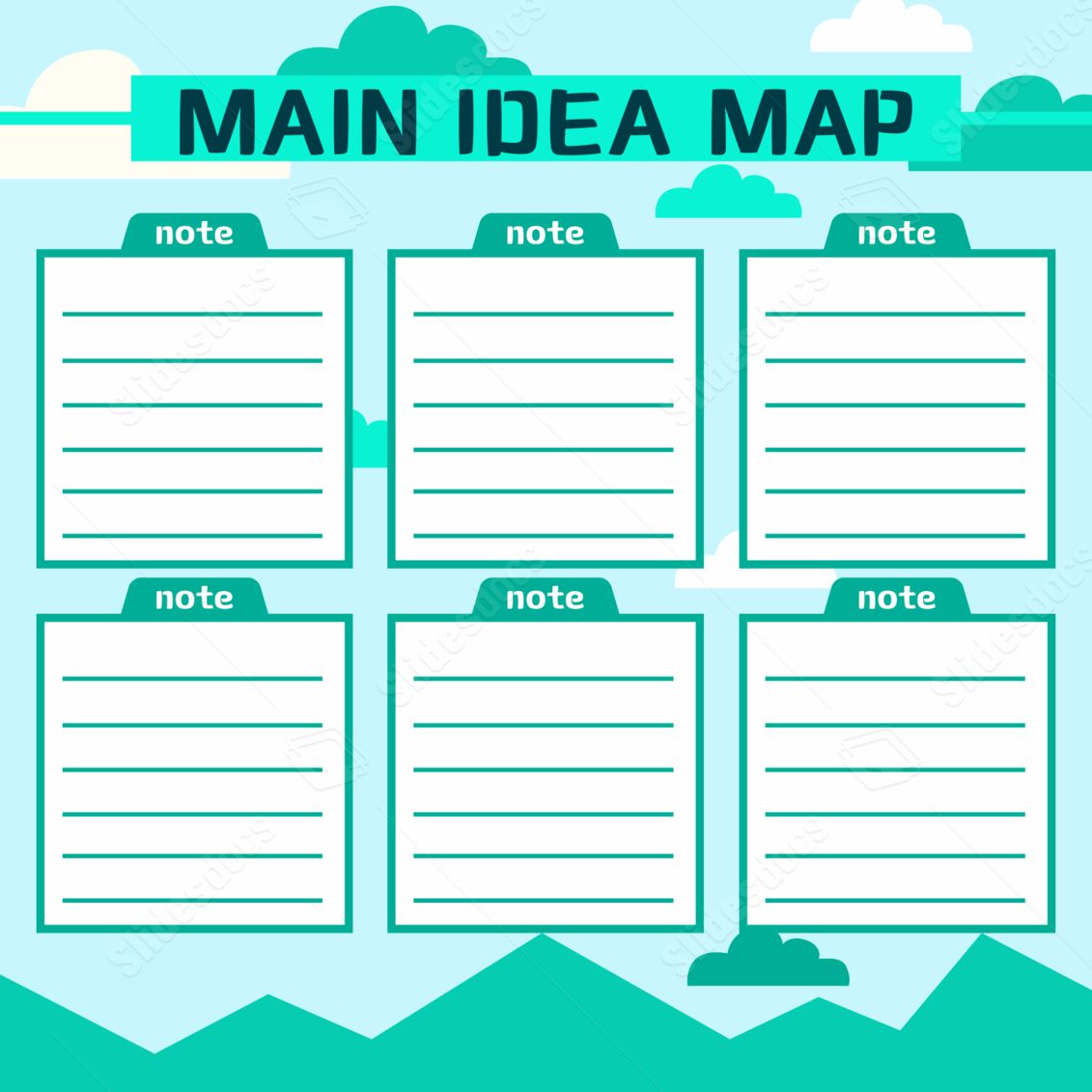 note organizer map paper word template