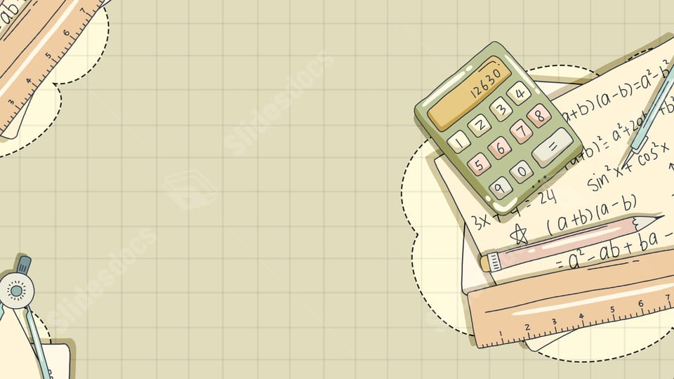 notebook green math ruler cute education powerpoint background