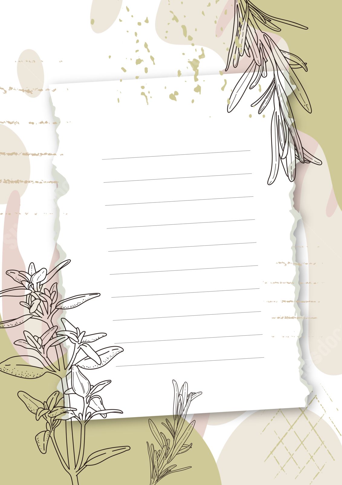 Borda de Bloco De Notas Feito De Notas De Papel Rasgado Fundo