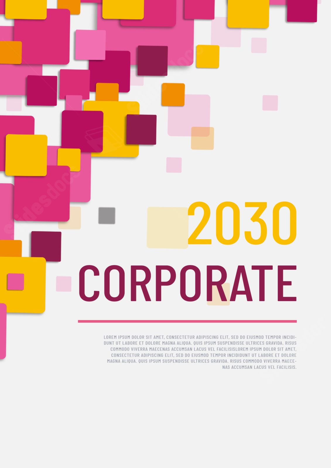 orange geometric cover page for business report word template