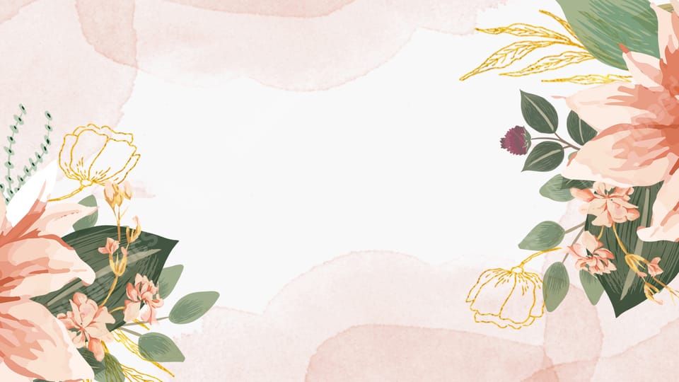 pink flowers watercolor nature simple floral powerpoint background