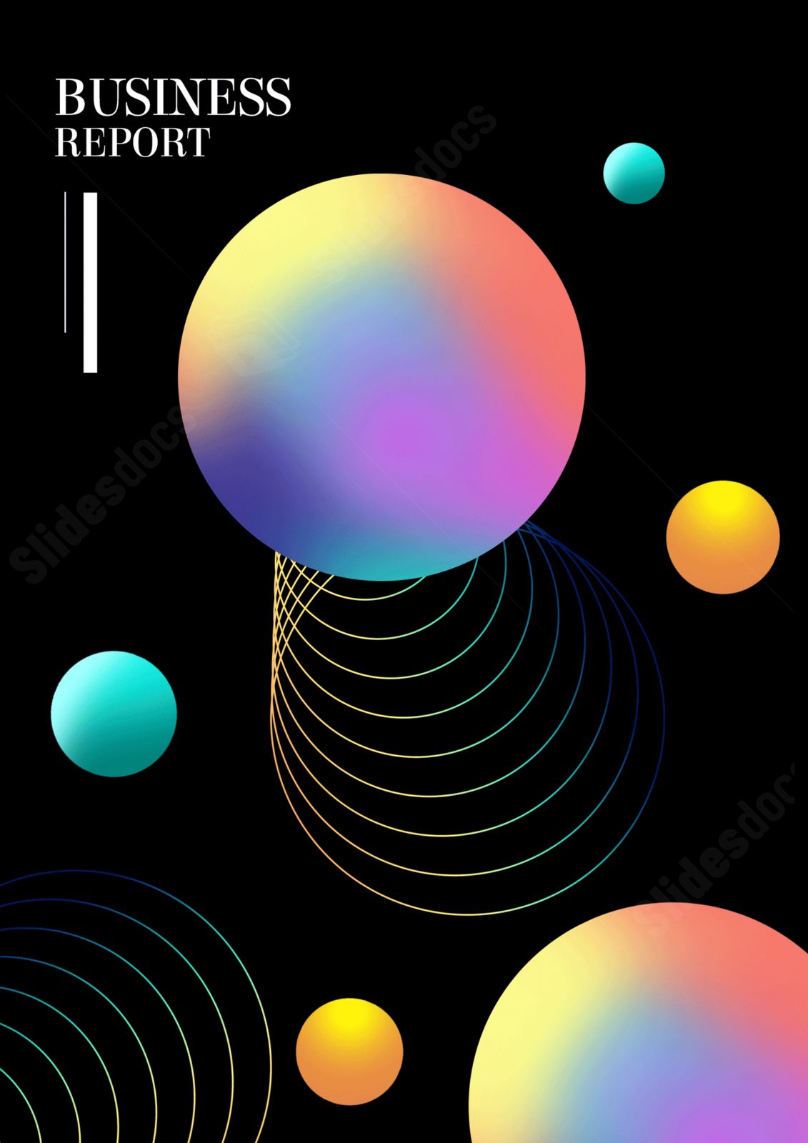 poster colorful cover corporate business report word template