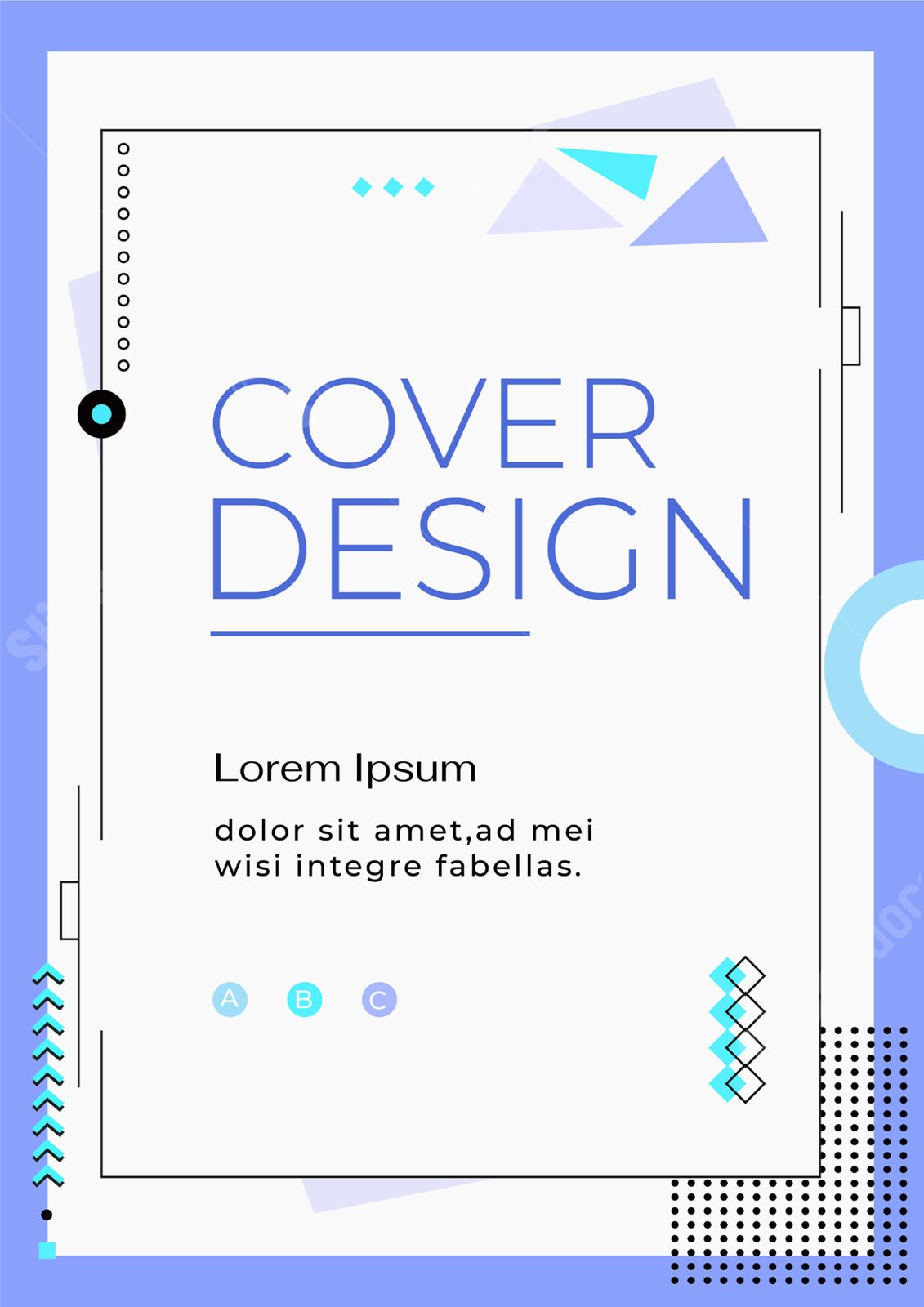 poster white and blue business report cover word template -page 0