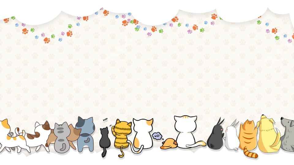 PPT 列印動物貓背影狗簡單可愛 背景