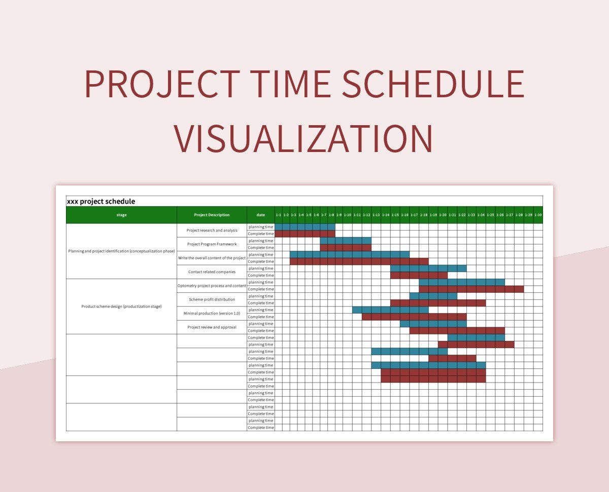 project time schedule visualization excel template