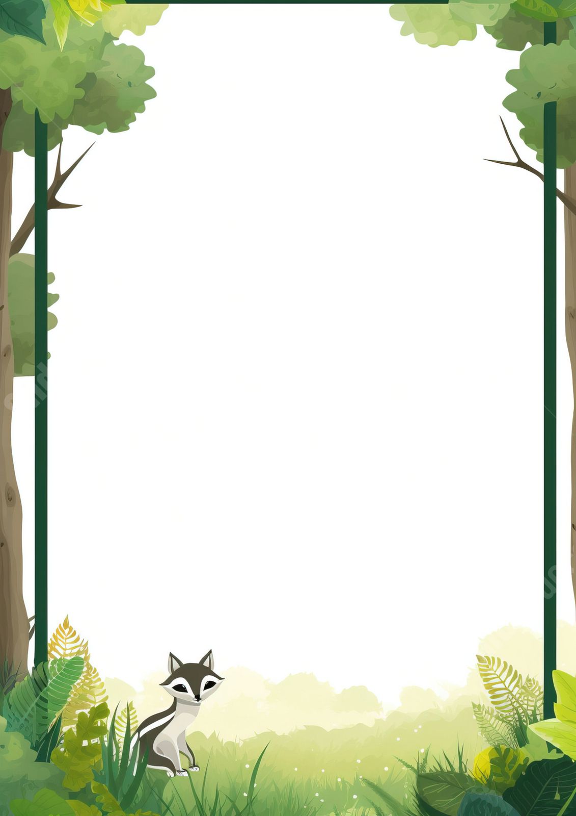 raccoon printout blank border word template