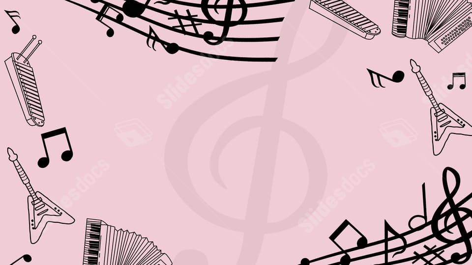 red creativity music minimalist note education powerpoint background