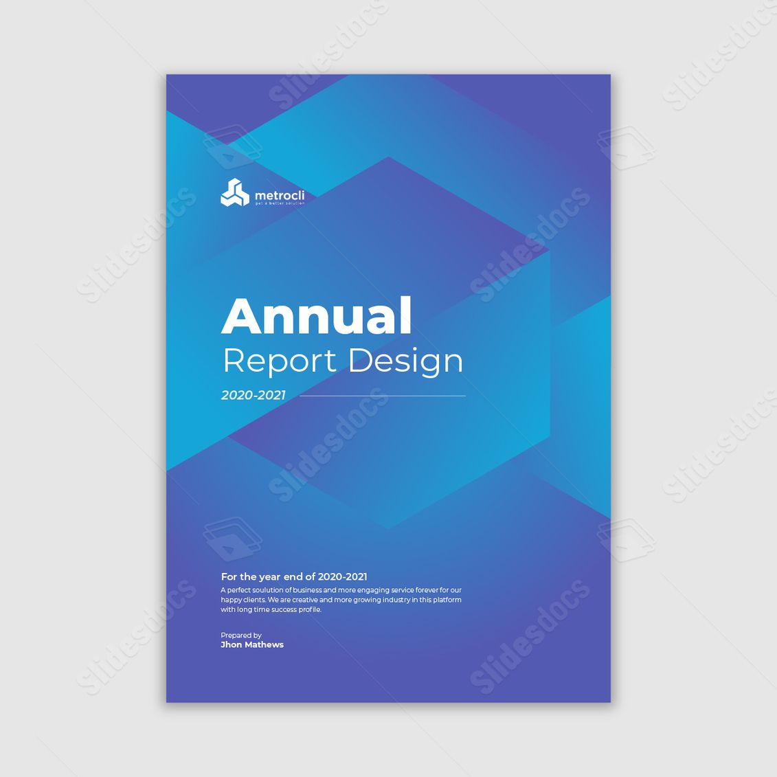 report annual cover geometric abstract word template