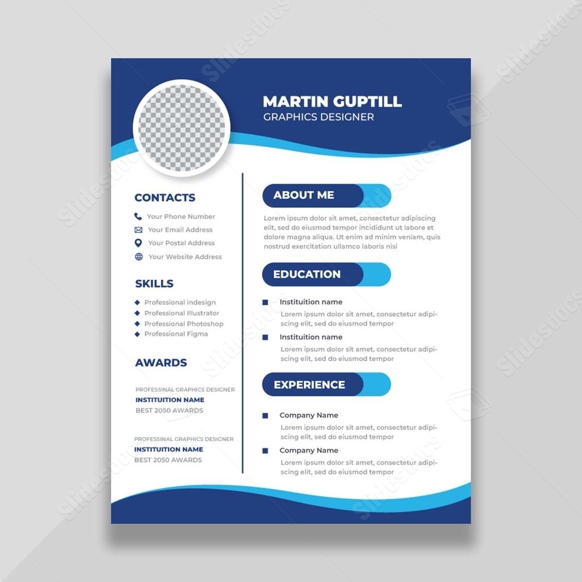 resume cv design a4 curriculum vitae professional minimalist modern word template