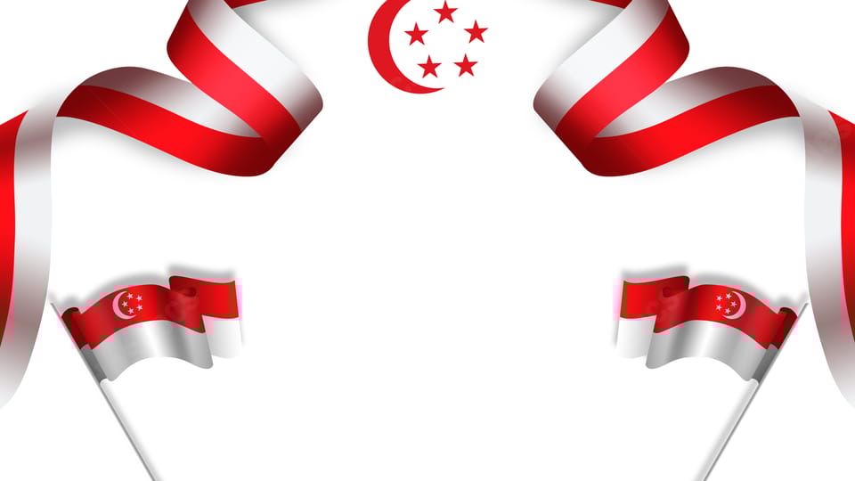 singapore flag white cartoon style festival cute powerpoint background