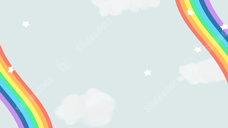 sky rainbow funny cute colorful education white clouds powerpoint background