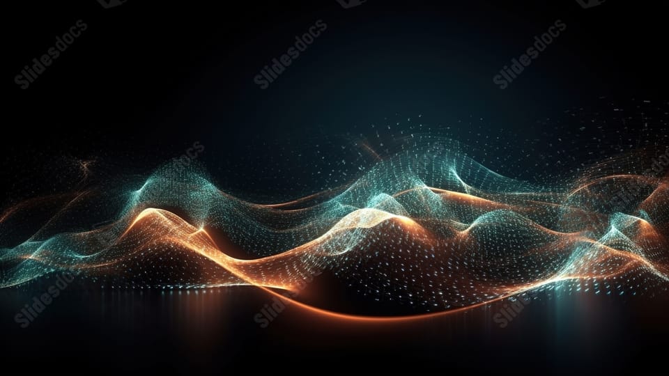 technology wave music concept gif with brighter dots and swirls and wave shape powerpoint background