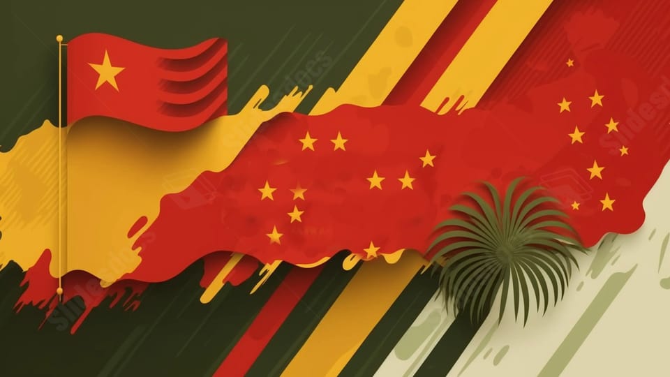 Vietnam national day flag cartoon powerpoint background