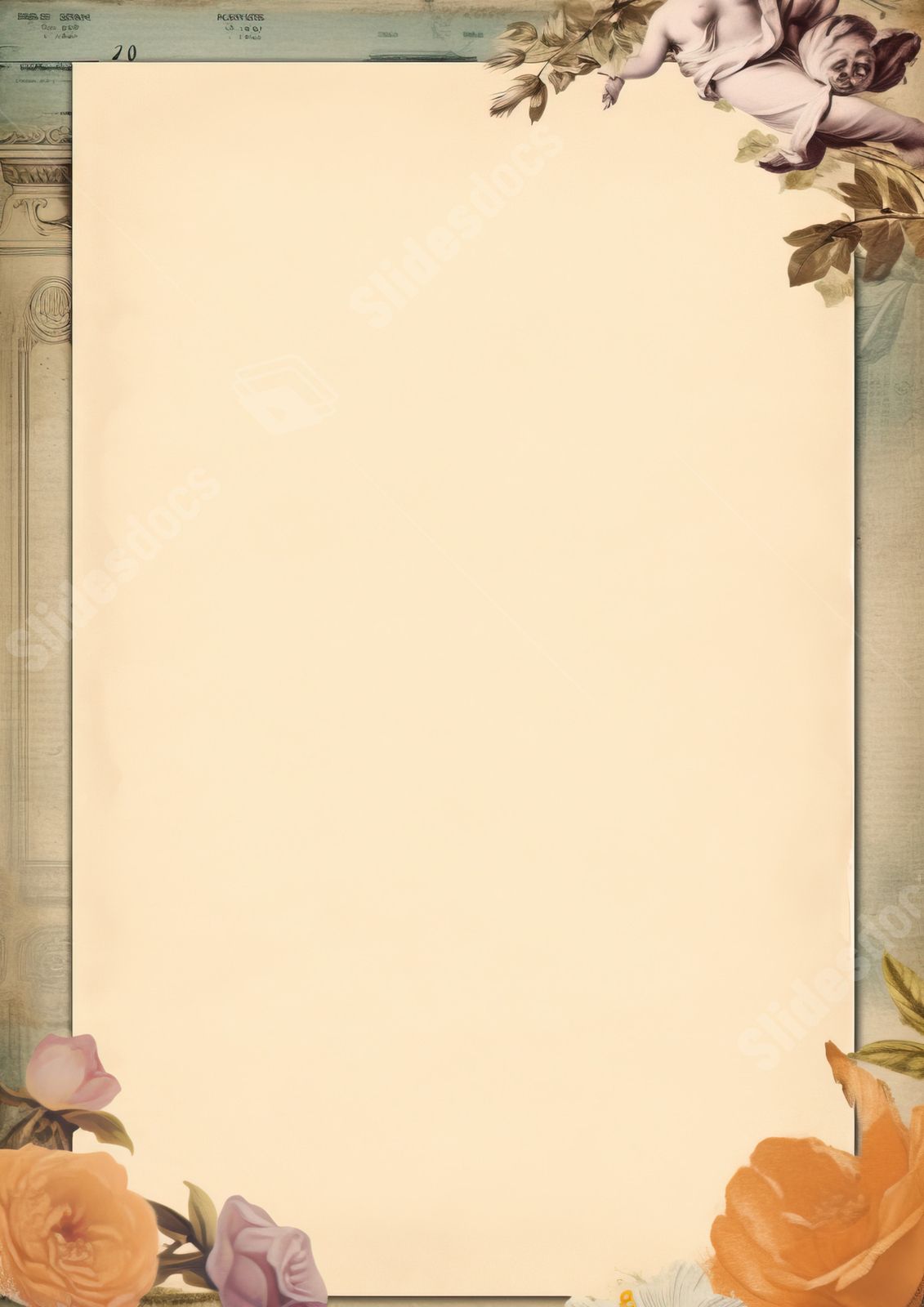 vintage blank paper page border word template