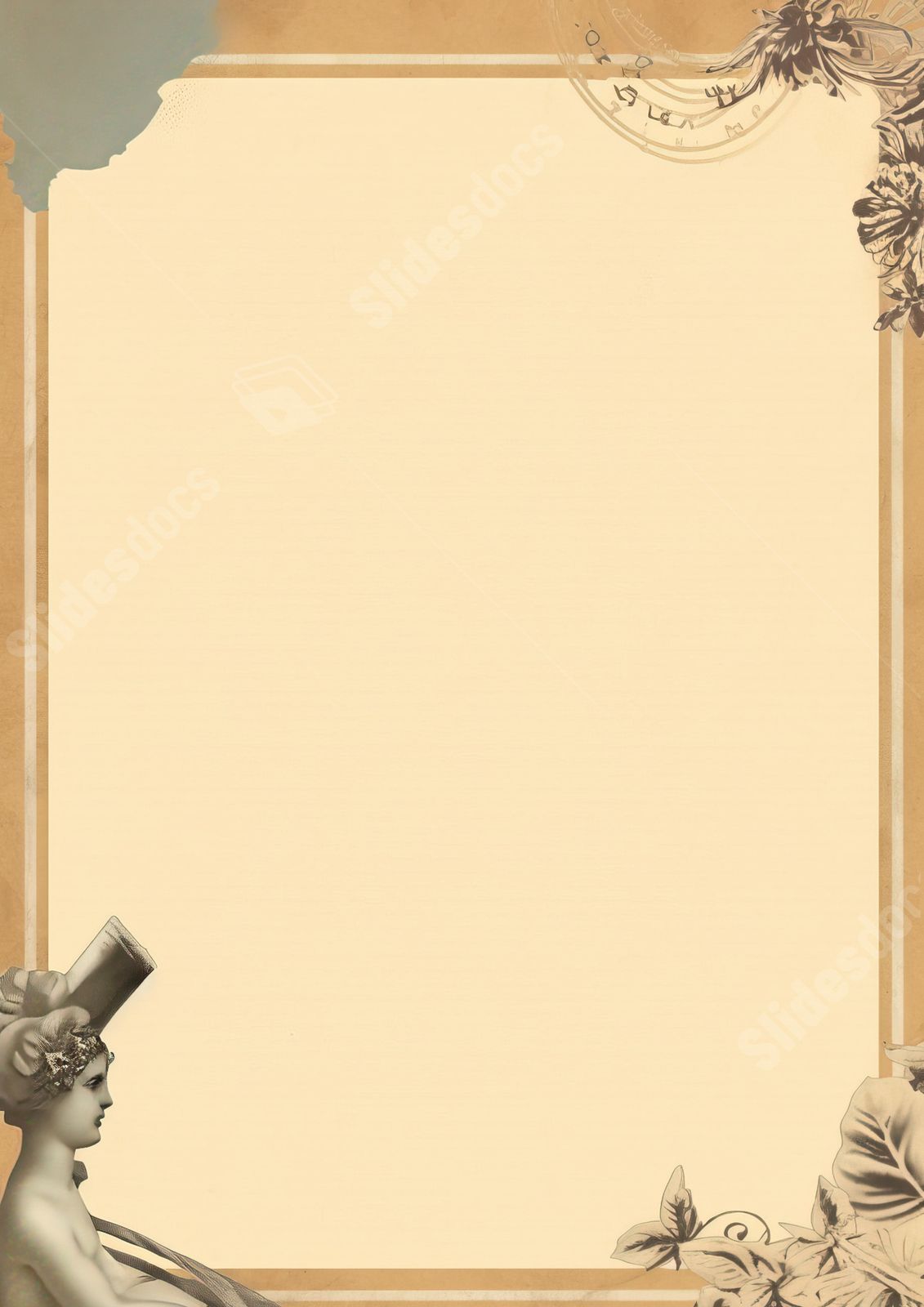 vintage blank paper page border word template