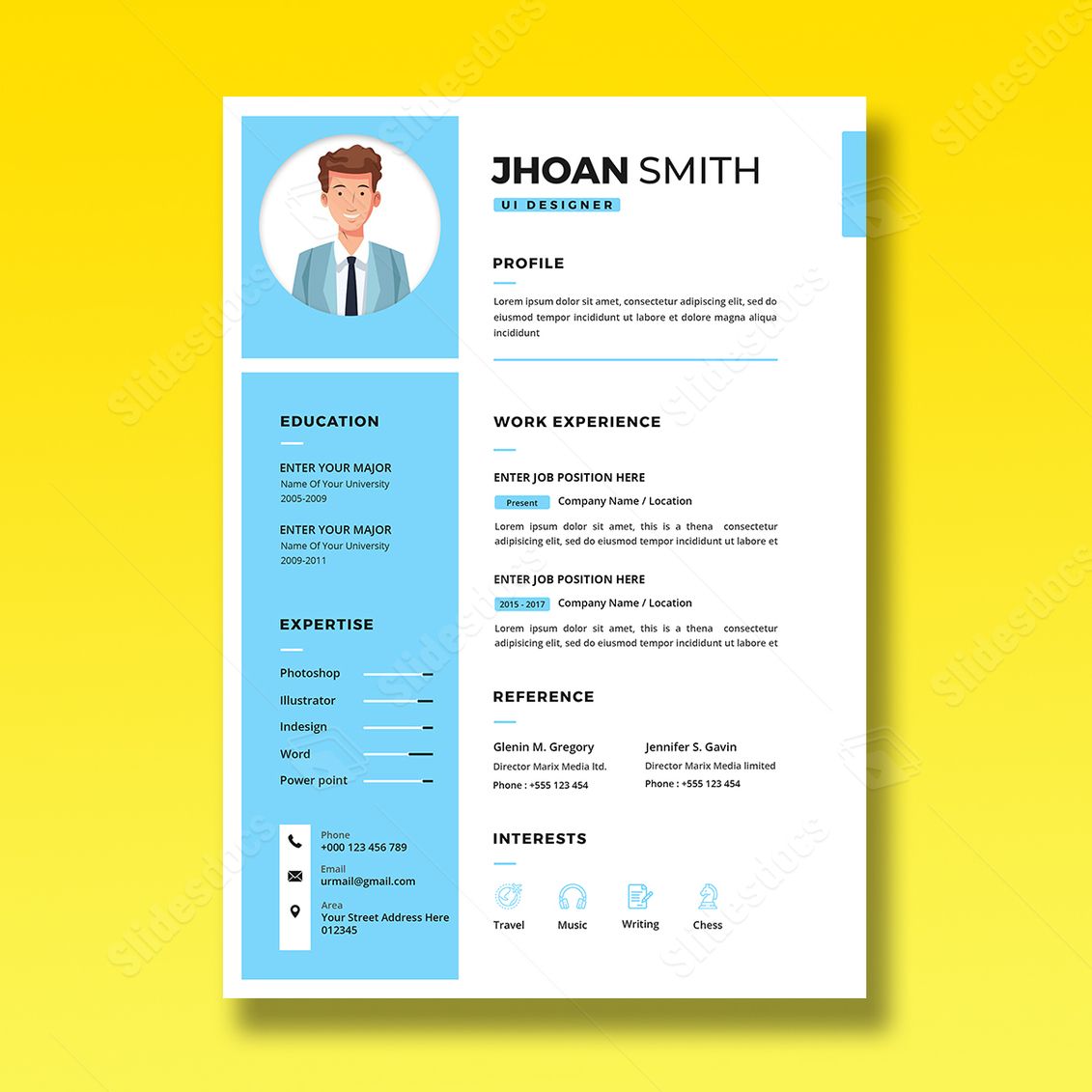 white cv resume biodata job seeker curriculum creative simple word template